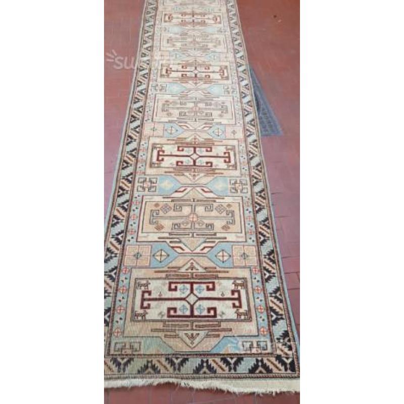 Tappeto passatoia antica persiana originale annoda
